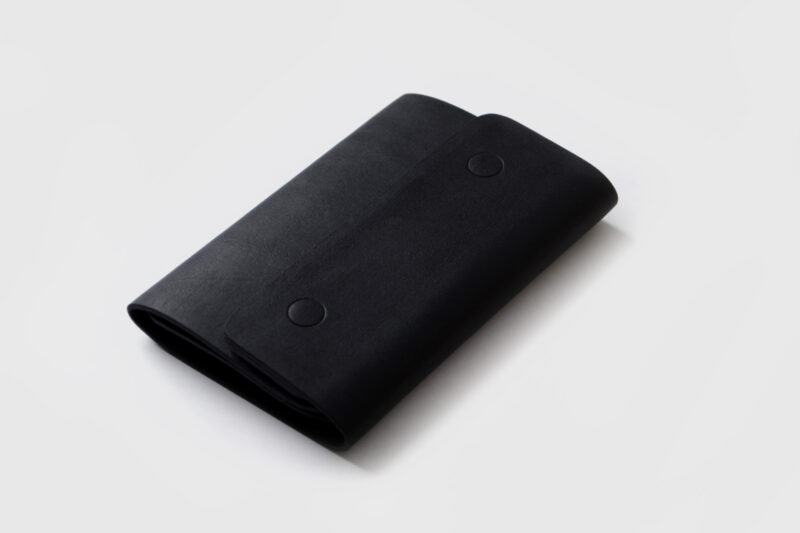 Passport cover with button  •  Black color